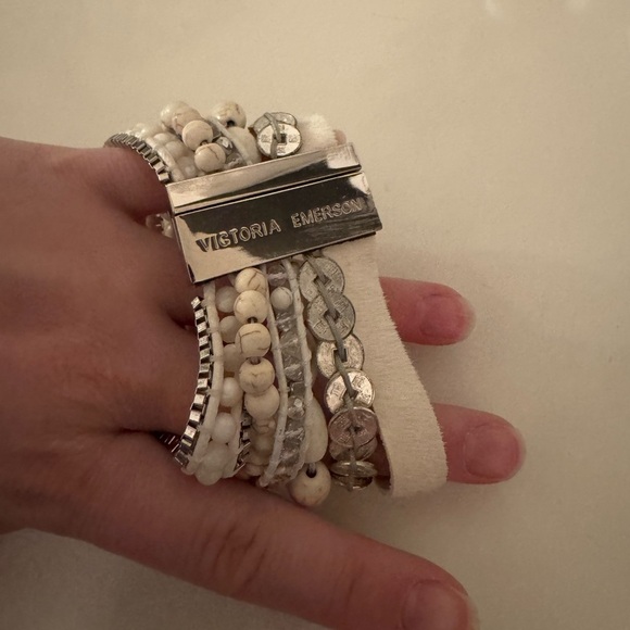 Victoria Emerson Silver and Cream Bracelet Set - Picture 2 of 6